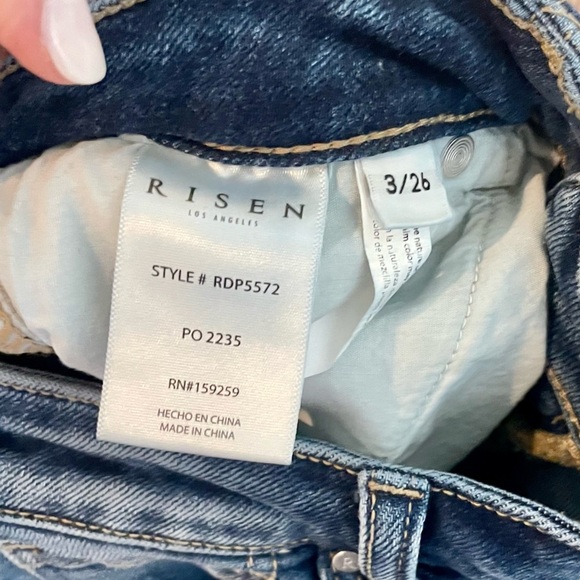 RDP5572 Risen High Rise Crop Ankle Flare Raw Hem Jean - Picture 10 of 12